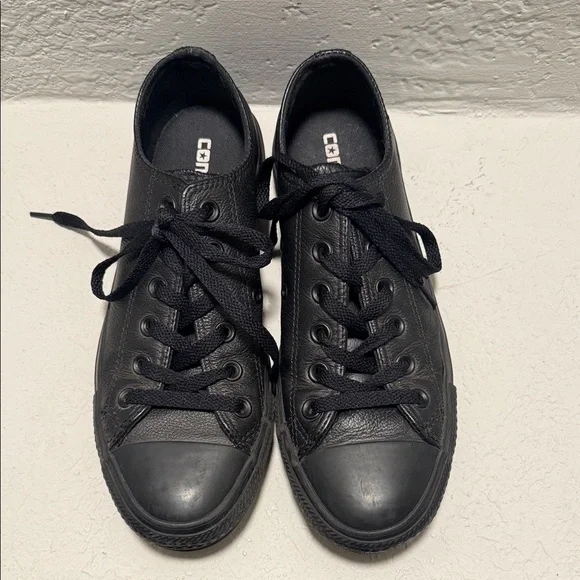Black Leather Women’s Converse - Picture 5 of 5